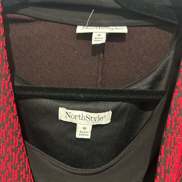 NWT North Style Women’s Size 16 Red and Black Dress with Jacket - Picture 5 of 10